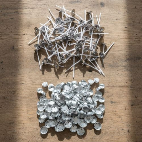 Aluminium cups en lontjes voor waxine lichtjes gieten- Lekkerhoning.nl