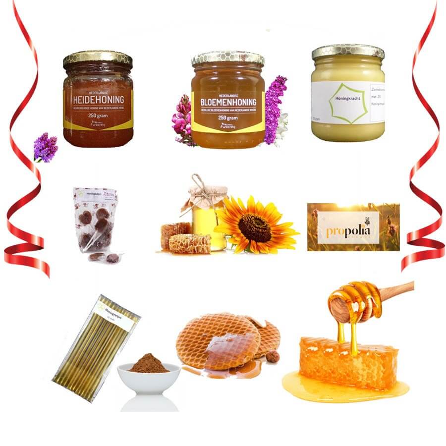 Cadeaupakket Lekker en Gezond - Natuurlijke Honing & Delicatessen van de Imker- Lekkerhoning.nl