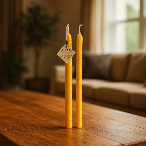 Diner kaarsen gerold 2 stuks- Lekkerhoning.nl