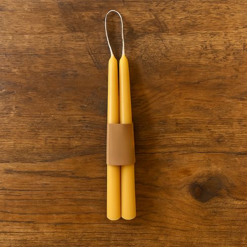 Gedompelde diner kaars van zuivere bijenwas- Lekkerhoning.nl