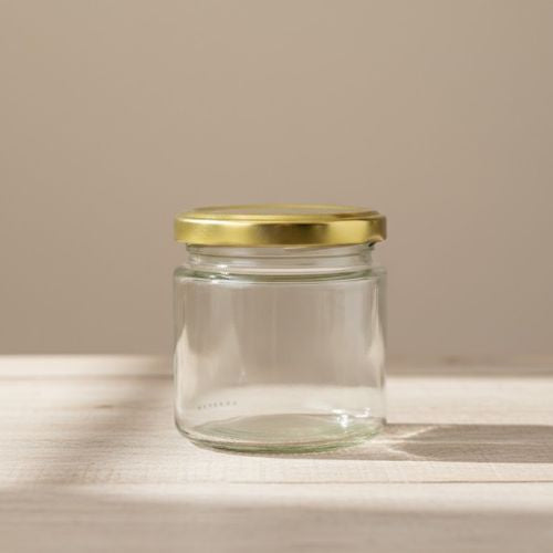 Glazen pot rond 212 ml - per tray van 20 stuks- Lekkerhoning.nl