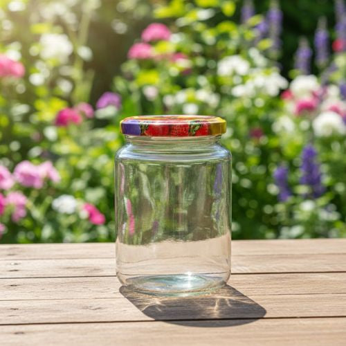 Glazen pot rond 375 ml - 6 stuks met deksel- Lekkerhoning.nl