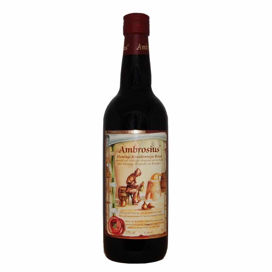 Honingwijn rood - Ambrosia honing kruidenwijn- Lekkerhoning.nl