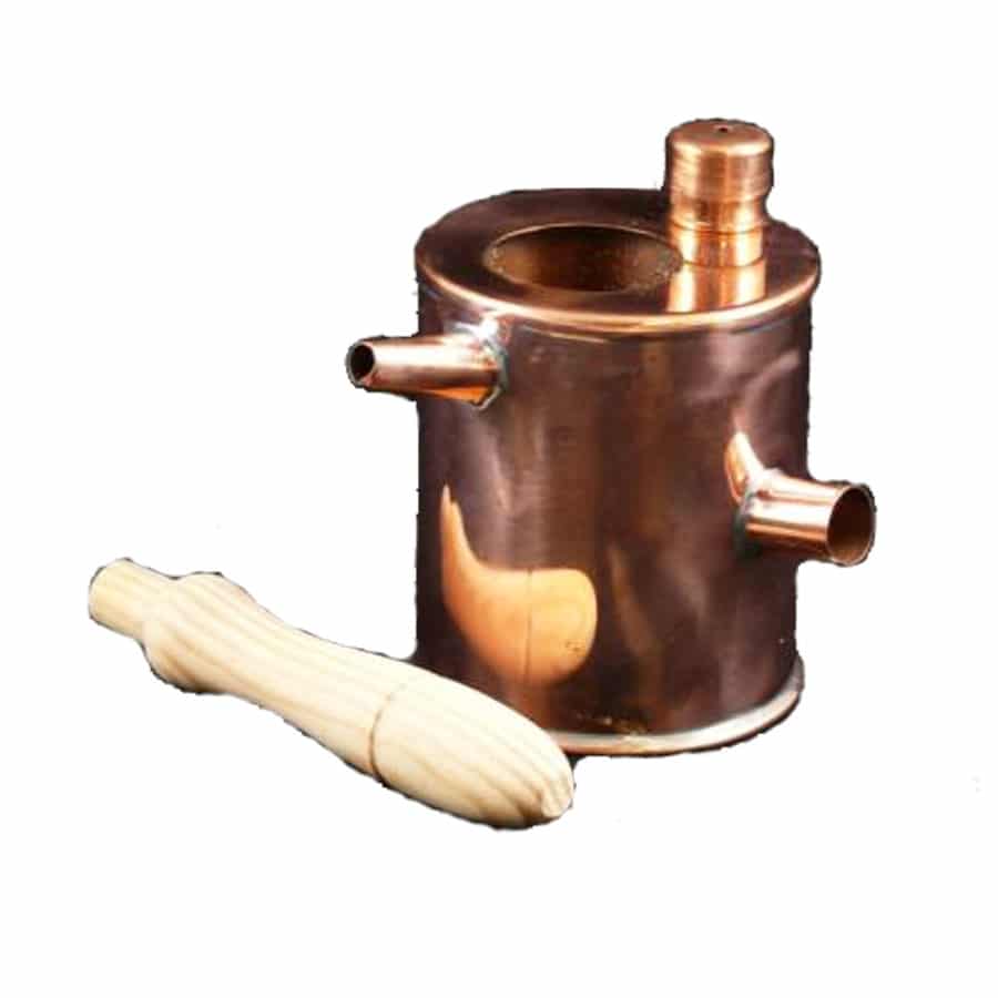 Koperen dubbelwandige was smeltkan/gietkan- Lekkerhoning.nl