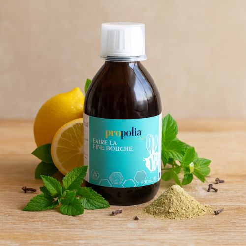 Mondspoeling propolis & munt- Lekkerhoning.nl