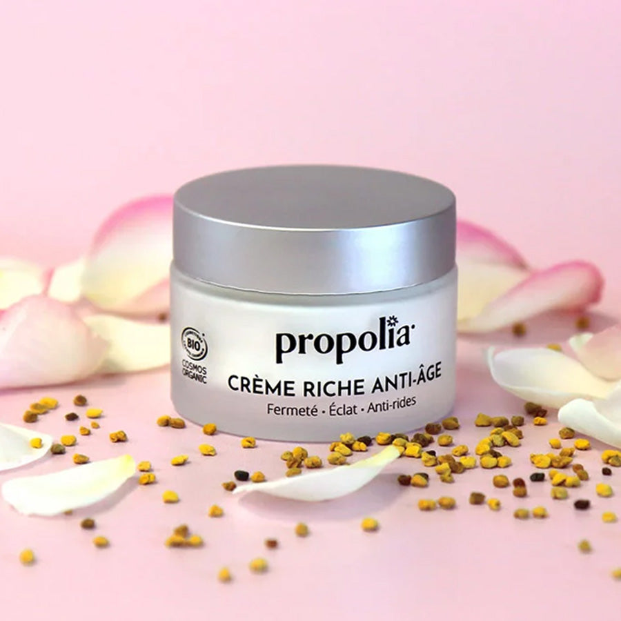 Rijke Anti-Verouderingscrème met Pollen & Hyaluronzuur – Propolia Gezichtscrème 50 ml- Lekkerhoning.nl