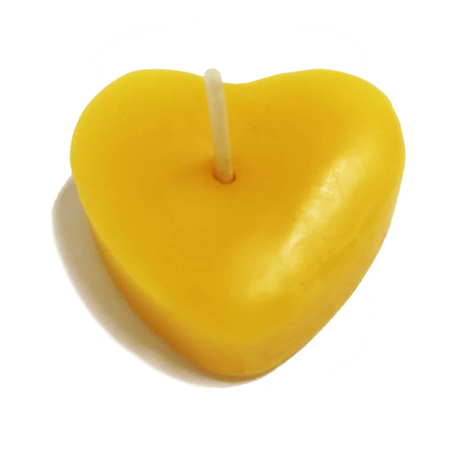 Waxinelichtje hartje van pure bijenwas - 6 stuks- Lekkerhoning.nl