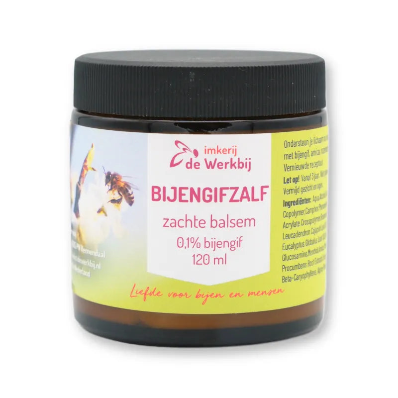 Bijengifzalf zachte balsem 0,1% bijengif in pot van 120 ml van Imkerij de Werkbij