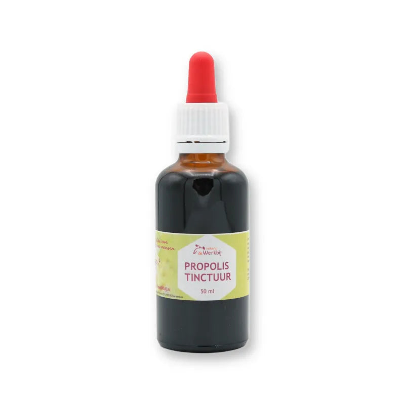 Propolis tinctuur 50 ml in druppelflesje met pipet van Imkerij de Werkbij
