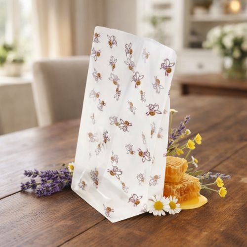 Blokbodemzakjes met bijen 235 x 145mm- Lekkerhoning.nl