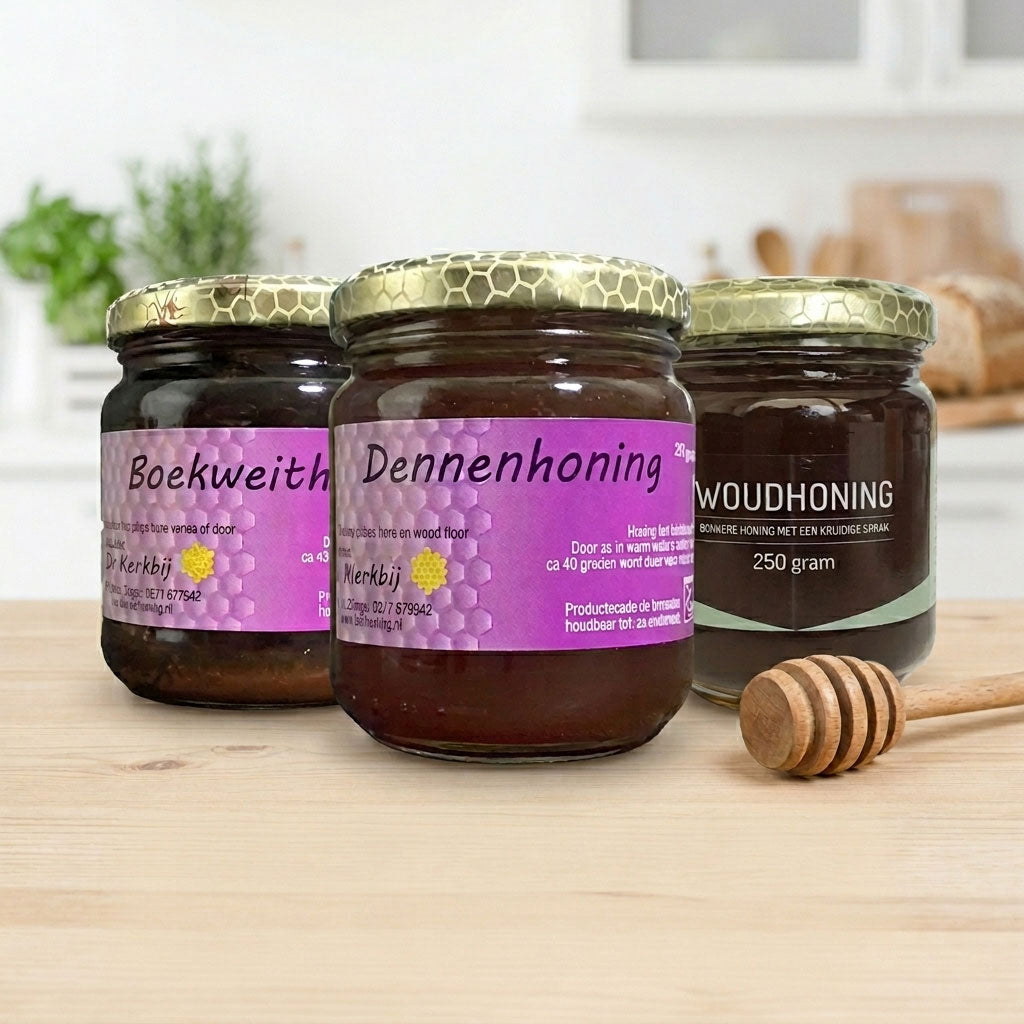 Donker honingpakket - Boekweithoning, Dennenhoning & Woudhoning