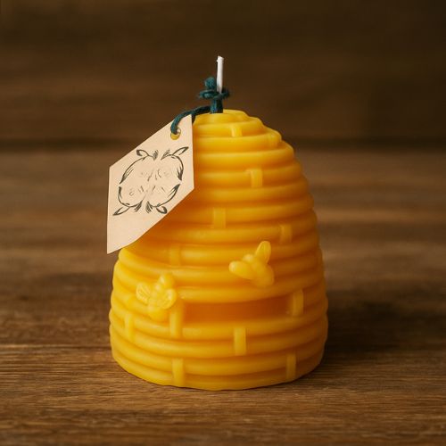 Grote bijenkorfkaars- Lekkerhoning.nl