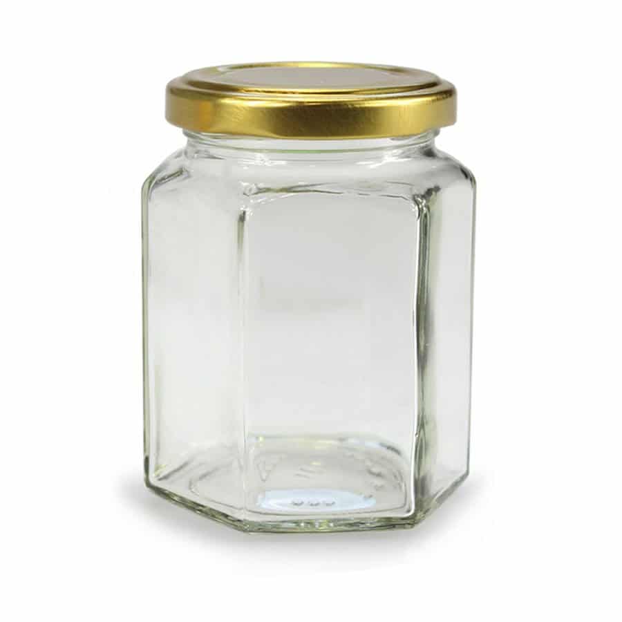 Hexagonale pot 196 ml - per tray van 25 stuks- Lekkerhoning.nl