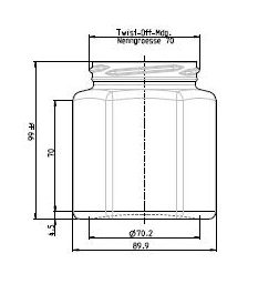 Hexagonale pot 390 ml - per tray van 16 stuks- Lekkerhoning.nl