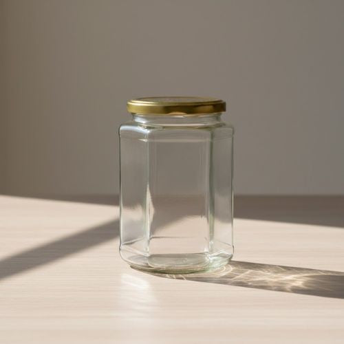 Hexagonale pot 770 ml - per tray van 12 stuks- Lekkerhoning.nl