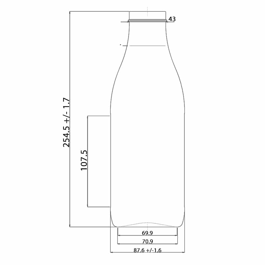 Melkfles 1 liter - per tray van 12 stuks- Lekkerhoning.nl