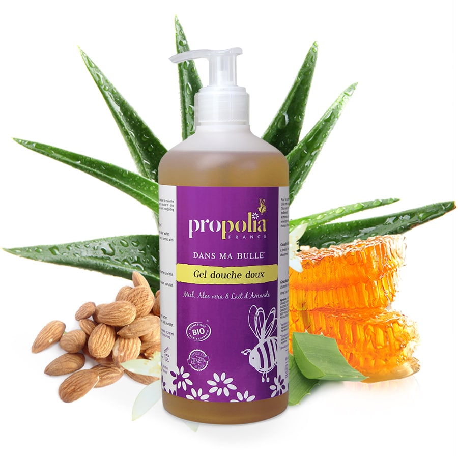 Milde douchegel met honing, aloë vera en amandelmelk- Lekkerhoning.nl