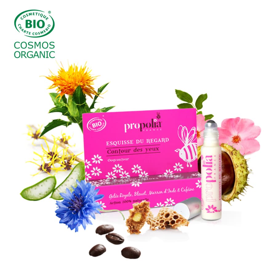 Oogcontourroller met koninginnengelei en cafeïne – Propolia 15 ml- Lekkerhoning.nl