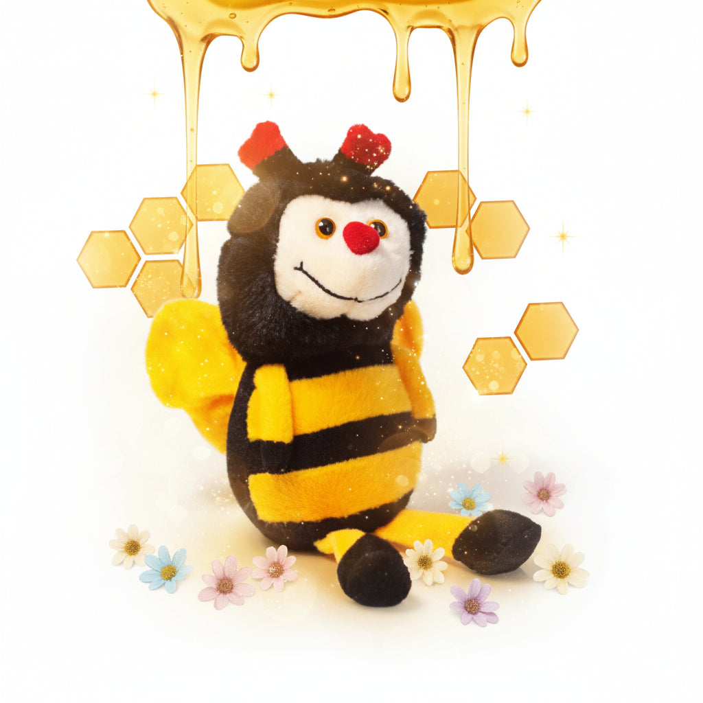 Pluche knuffel Bij 15cm- Lekkerhoning.nl
