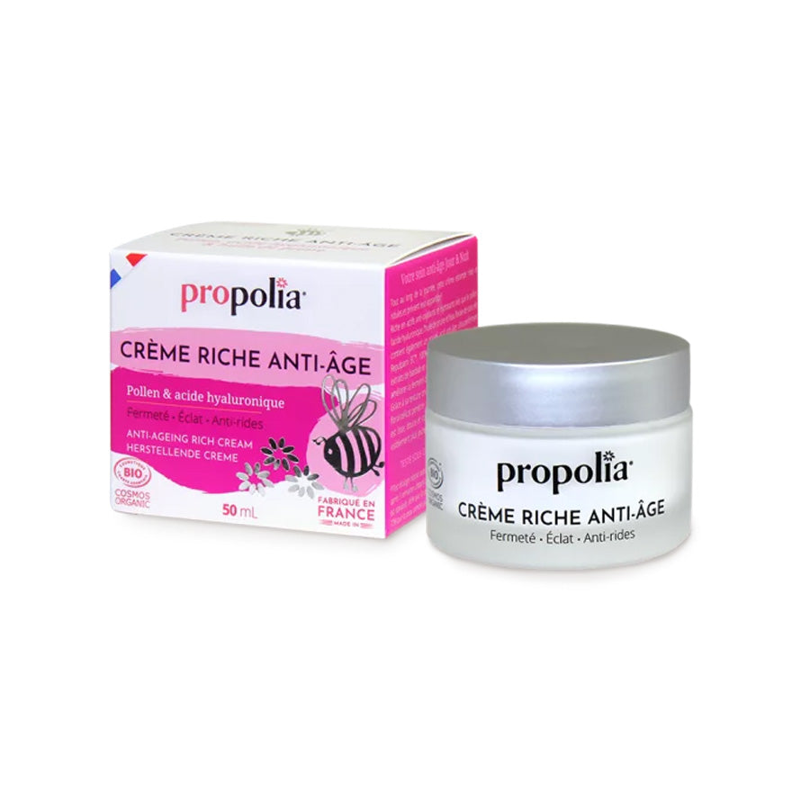 Rijke Anti-Verouderingscrème met Pollen & Hyaluronzuur – Propolia Gezichtscrème 50 ml- Lekkerhoning.nl
