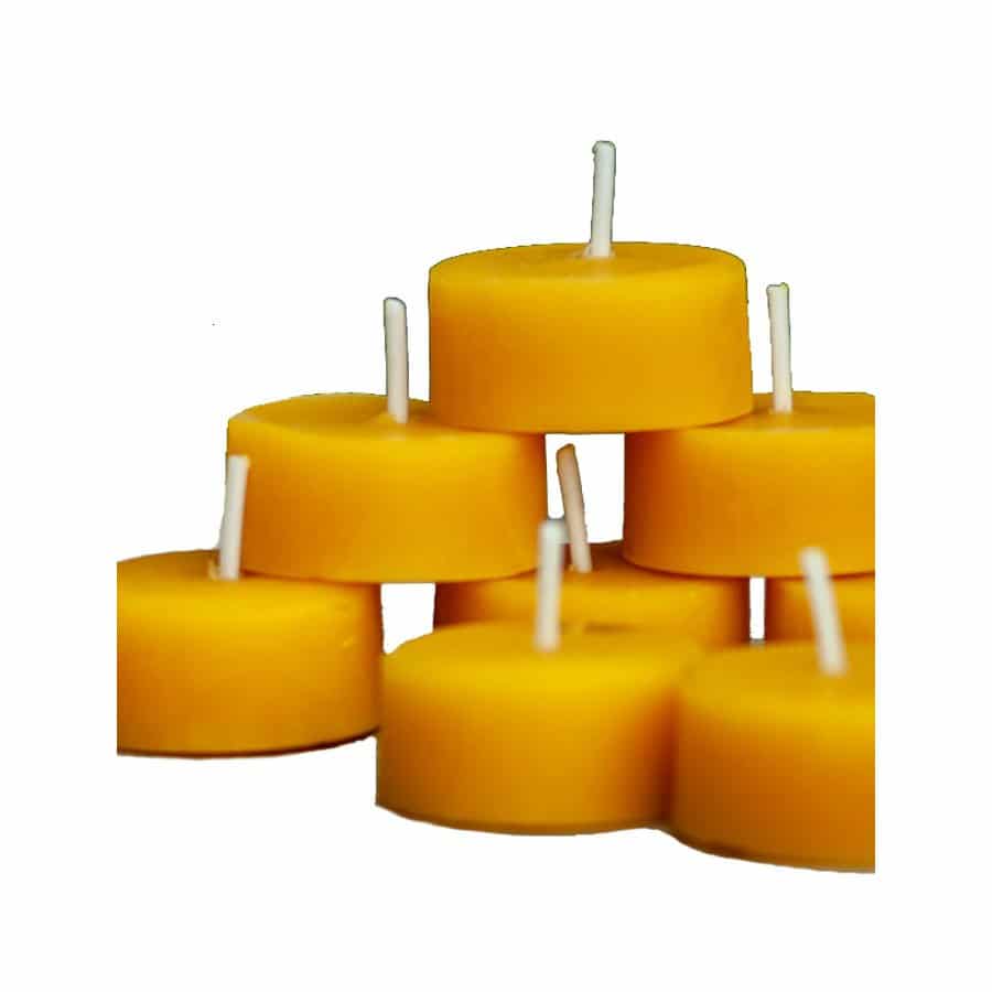 Waxinelichtje van pure bijenwas- Lekkerhoning.nl