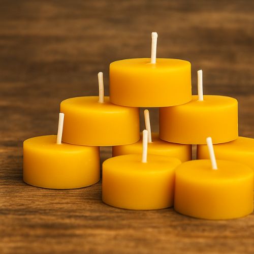 Waxinelichtje van pure bijenwas- Lekkerhoning.nl