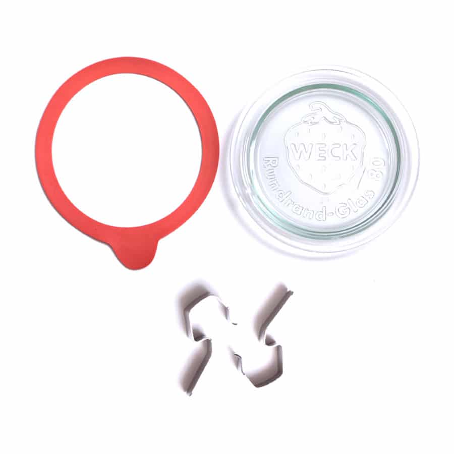 Weckpot 340 ml - per tray van 22 stuks - compleet- Lekkerhoning.nl