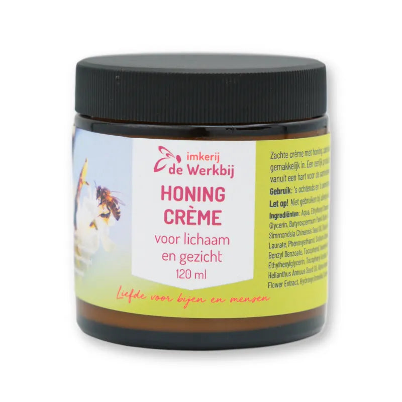 Honingcrème voor lichaam en gezicht in pot van 120 ml van Imkerij de Werkbij