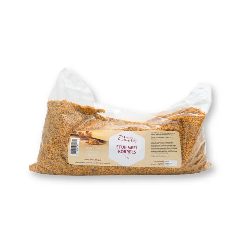 Stuifmeelkorrels (bijenpollen) 1 kg in navulzak van Imkerij de Werkbij